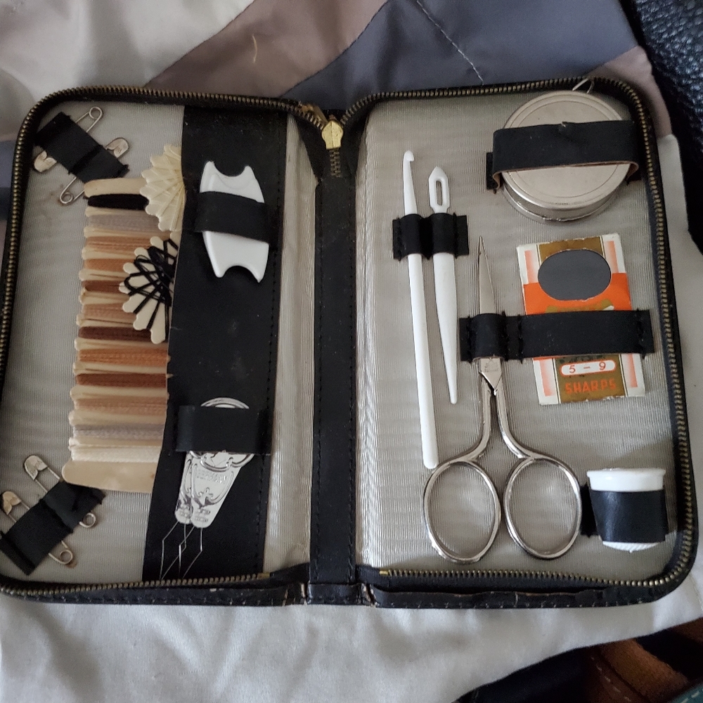 .Vintage Black Leather Case Marked Germany